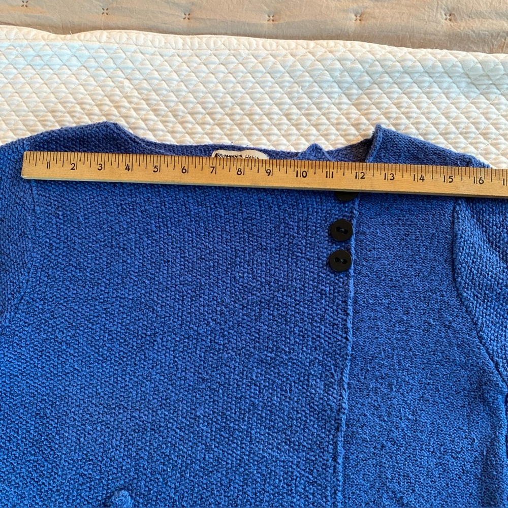 Habitat Knit Sweater Women Small Cotton  Artsy Lagenlook Textured Pocket Hi-Low - Picture 5 of 10
